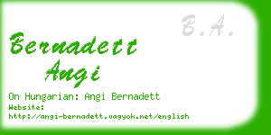 bernadett angi business card